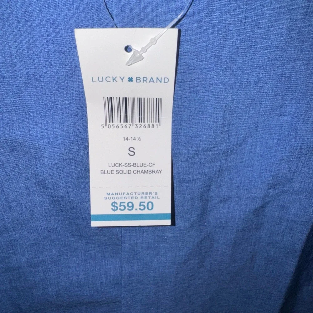 NWT Men Small Lucky Brand Button Down Shirt New 4-Way Stretch Wrinkle Free